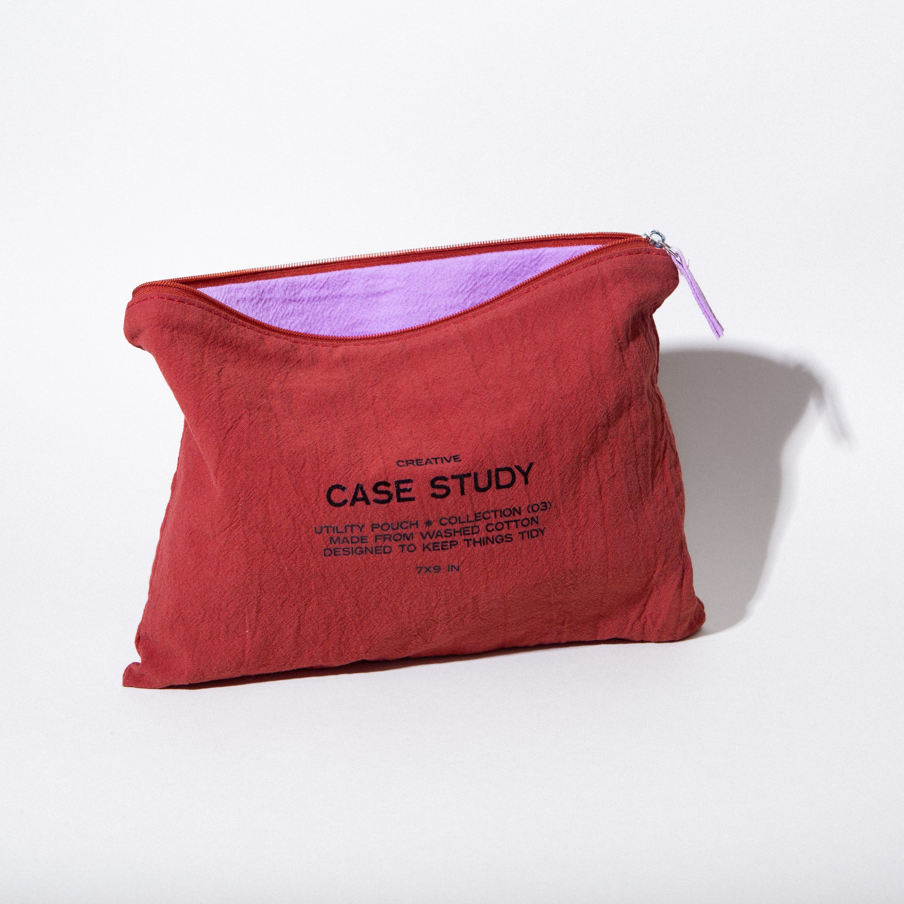 Washed Cotton Zipper Go Pouch
