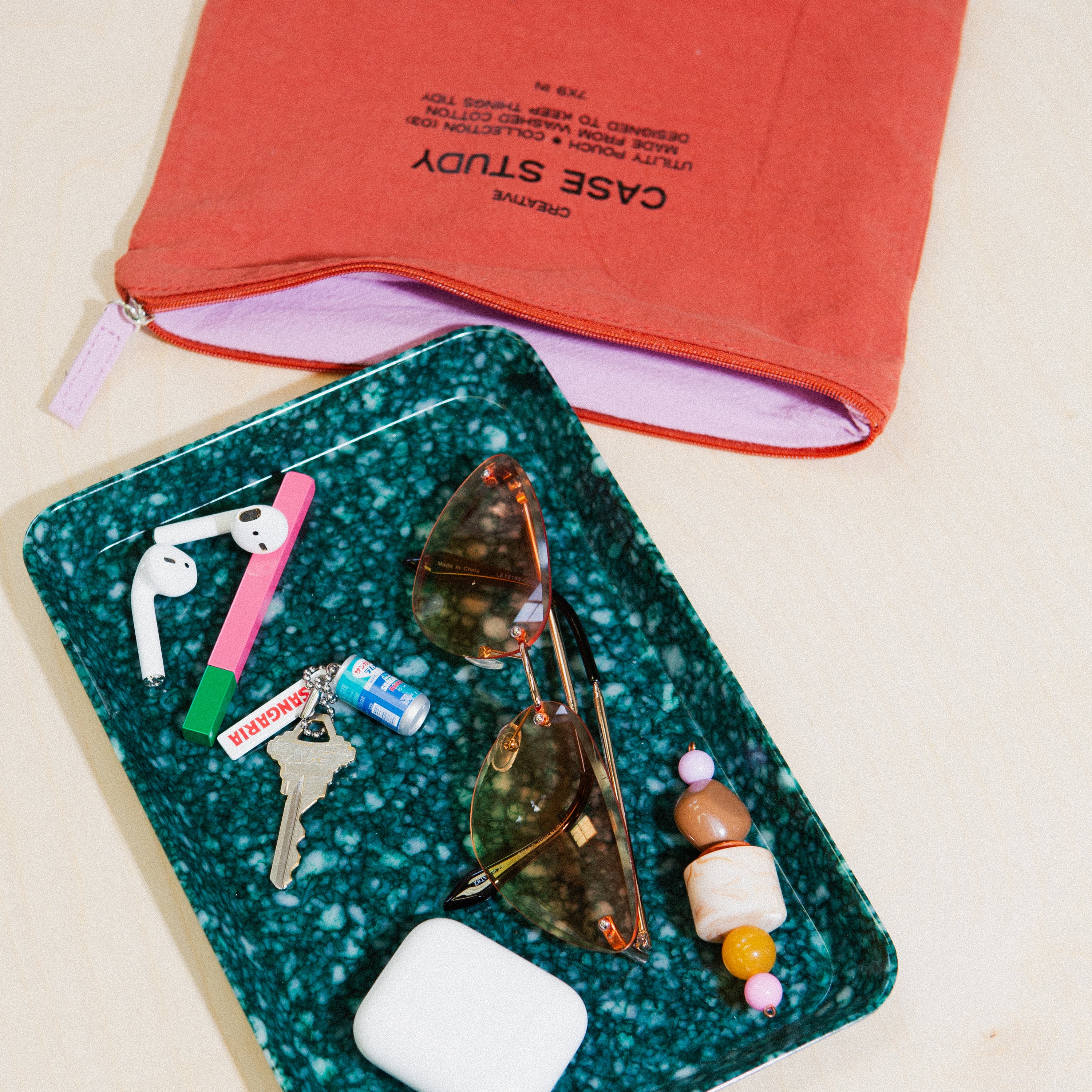 Washed Cotton Zipper Go Pouch