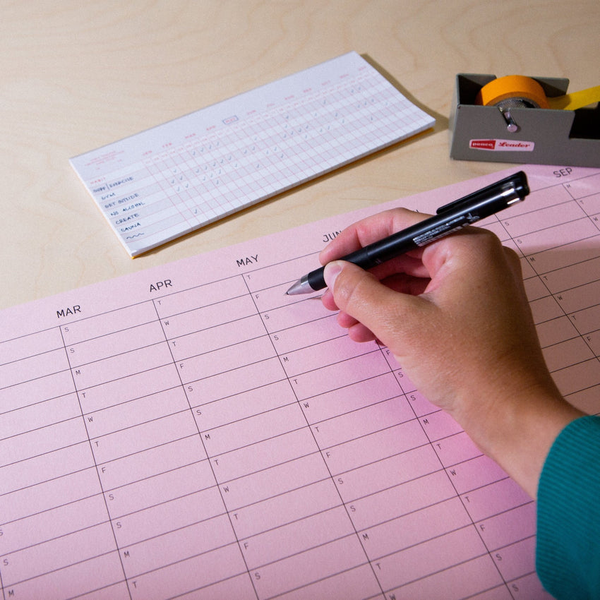 2025 Yearly Wall Calendar Pink Case Study