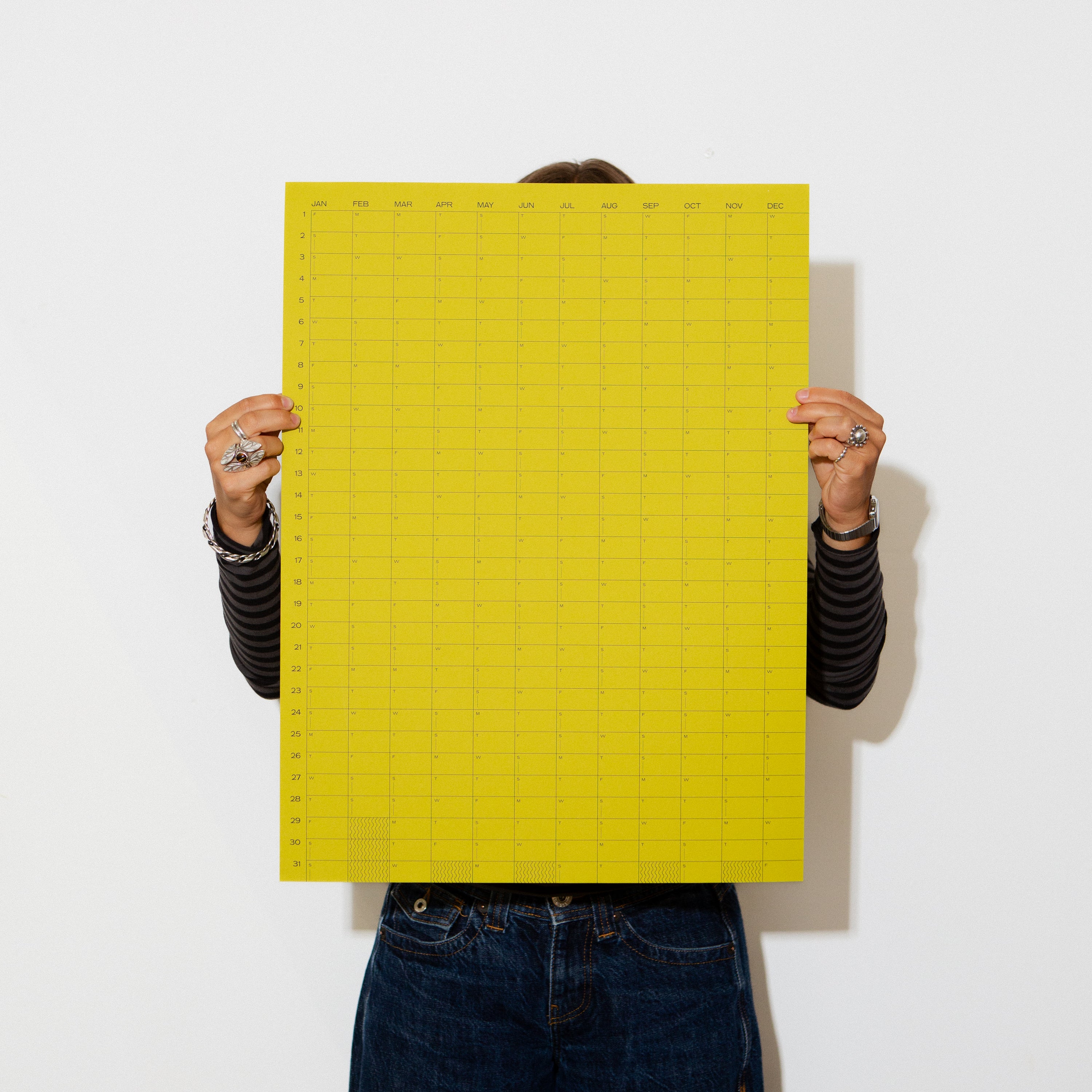 2027 Yearly Wall Calendar | Chartreuse