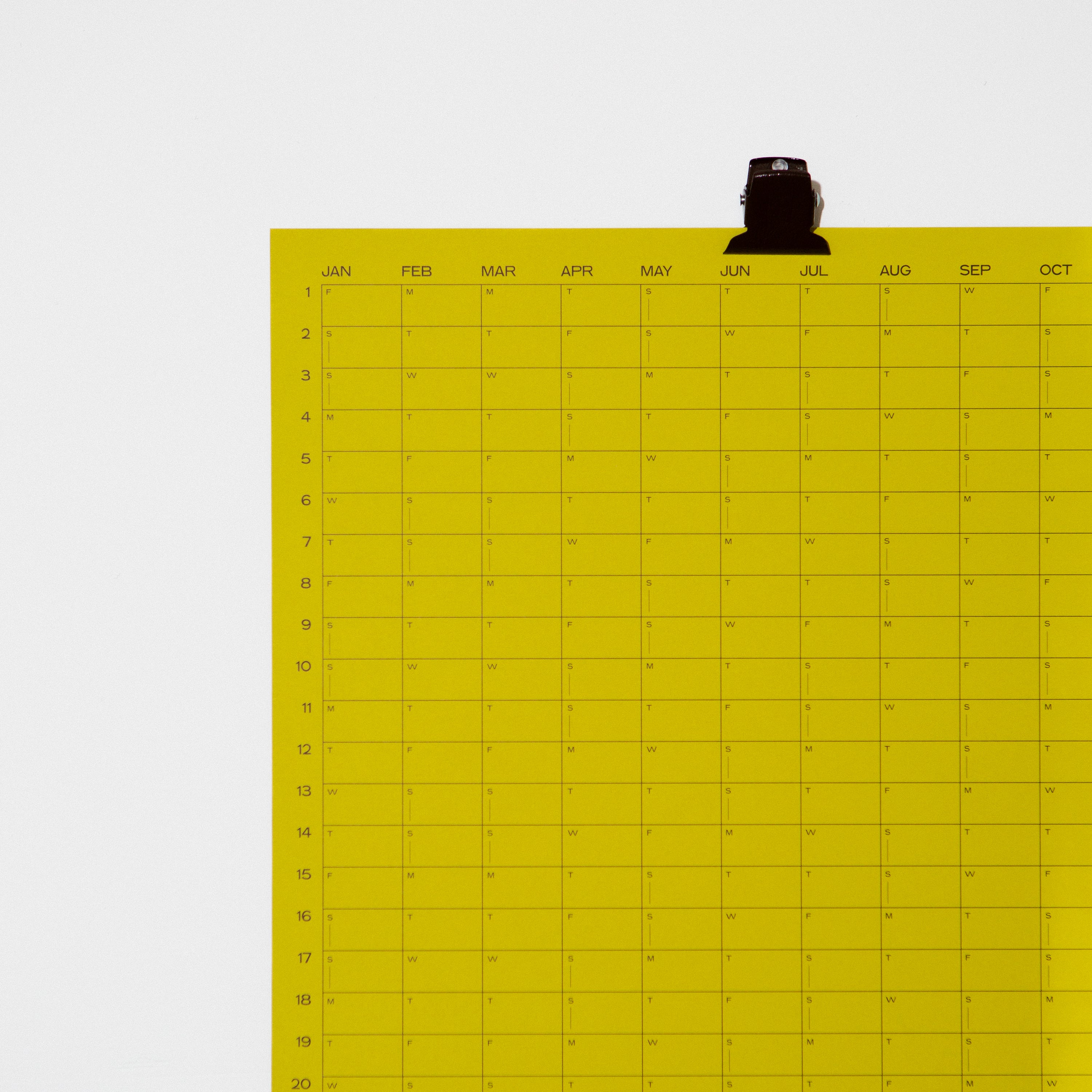 2027 Yearly Wall Calendar | Chartreuse
