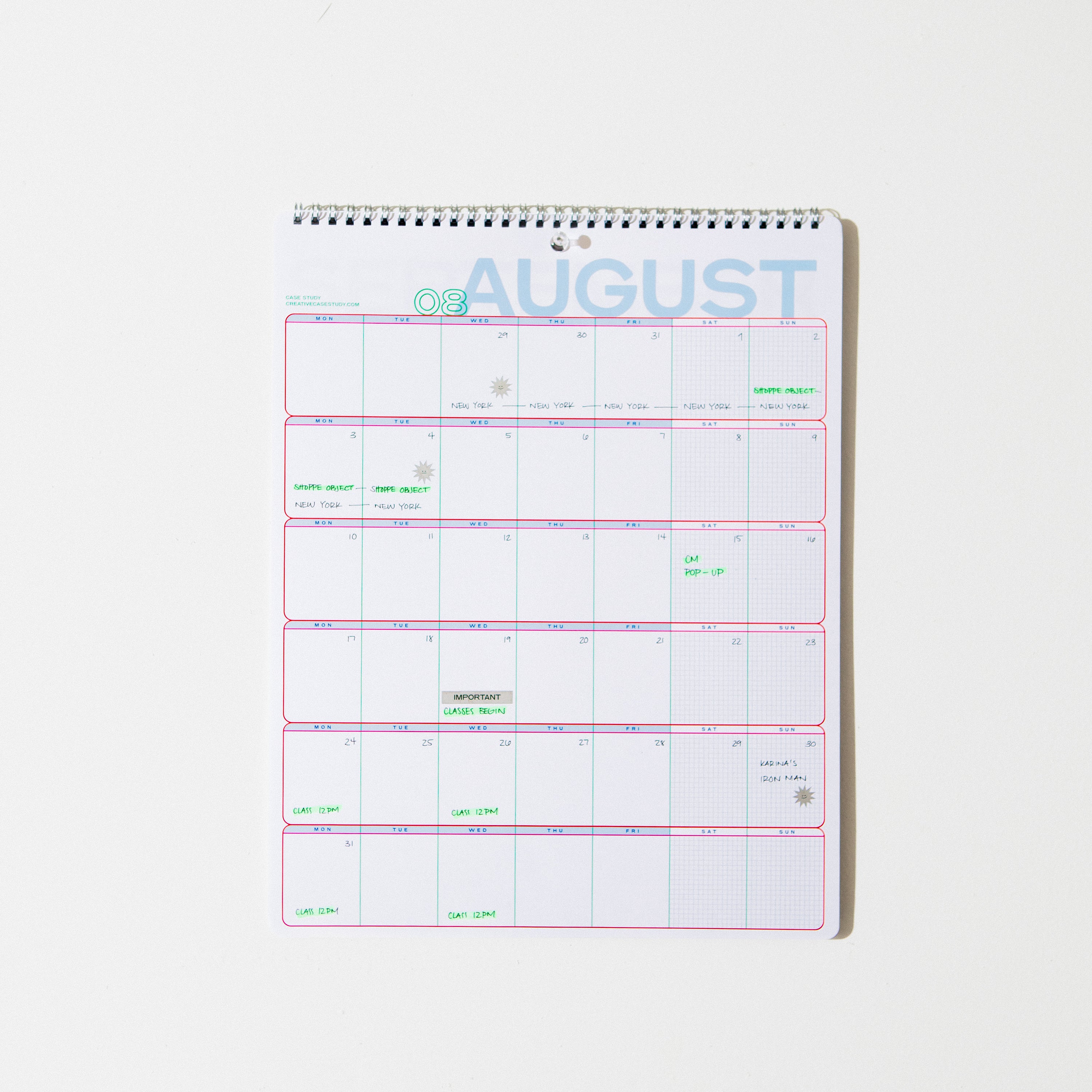 RGB Monthly Wall Calendar