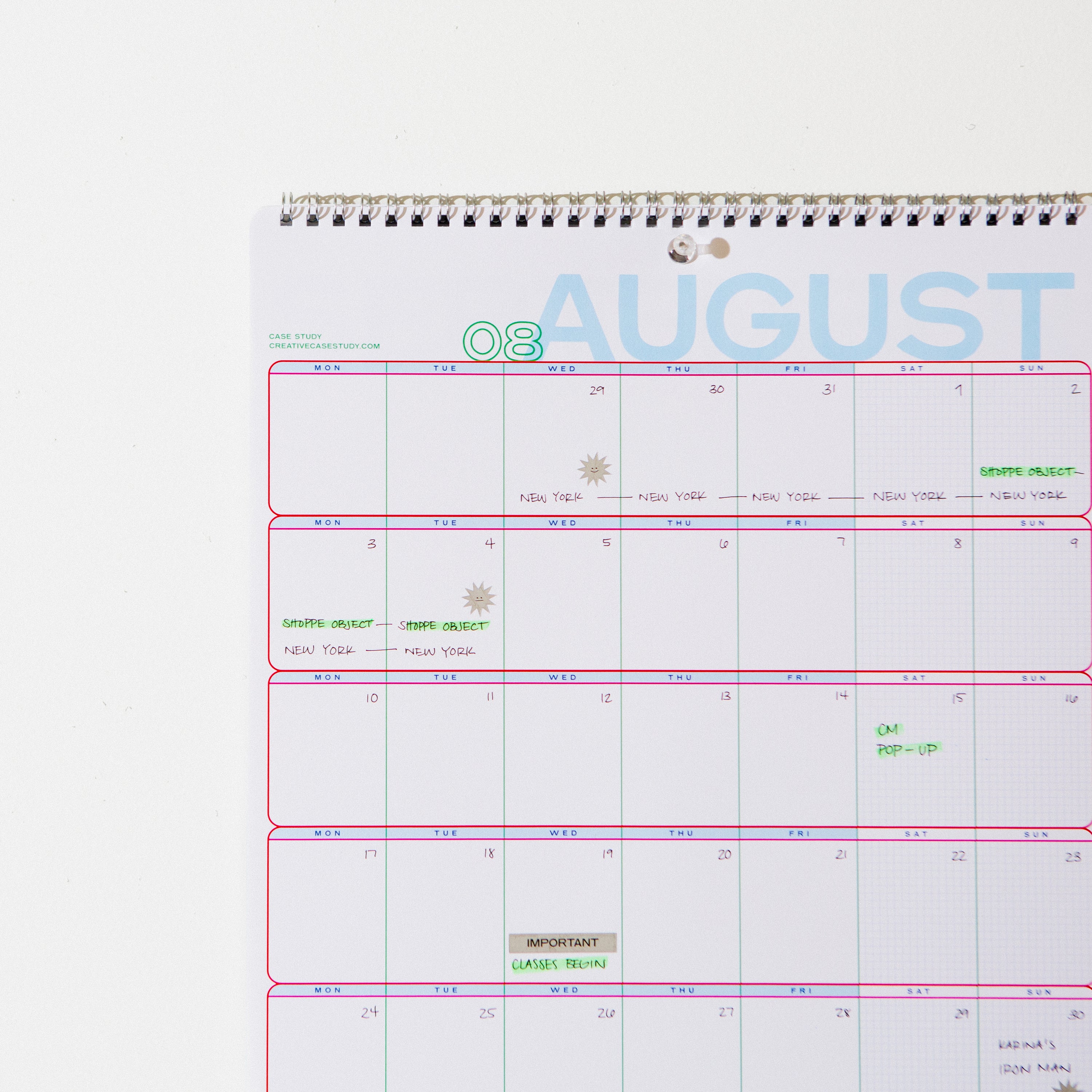 RGB Monthly Wall Calendar