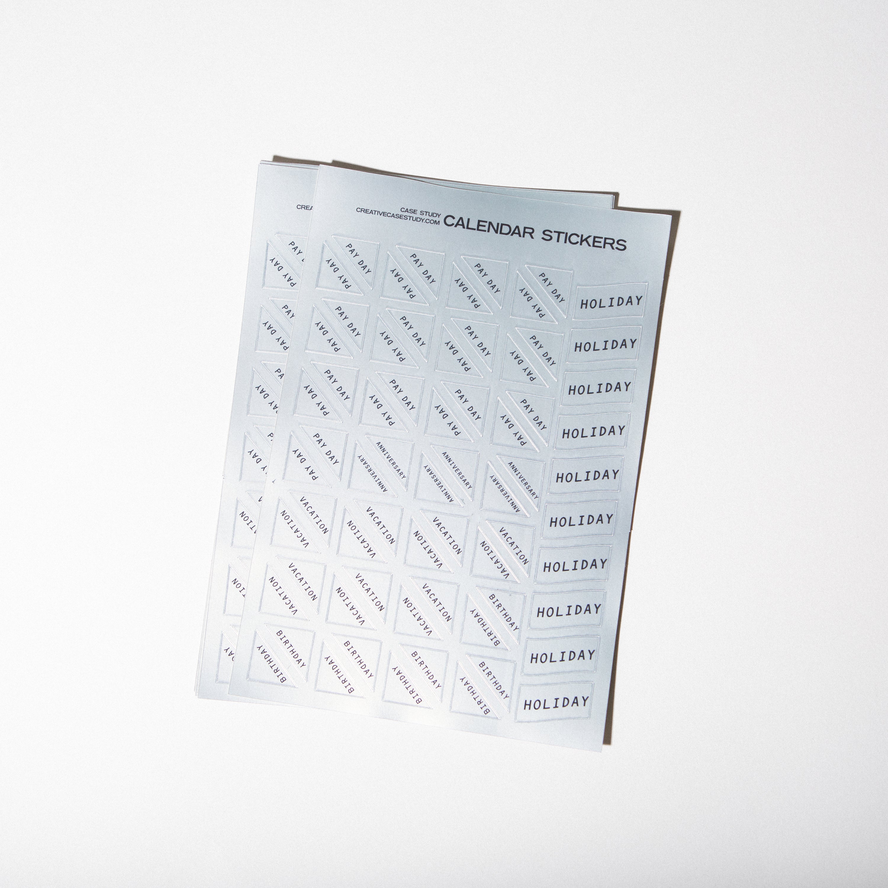 Chrome Calendar Stickers