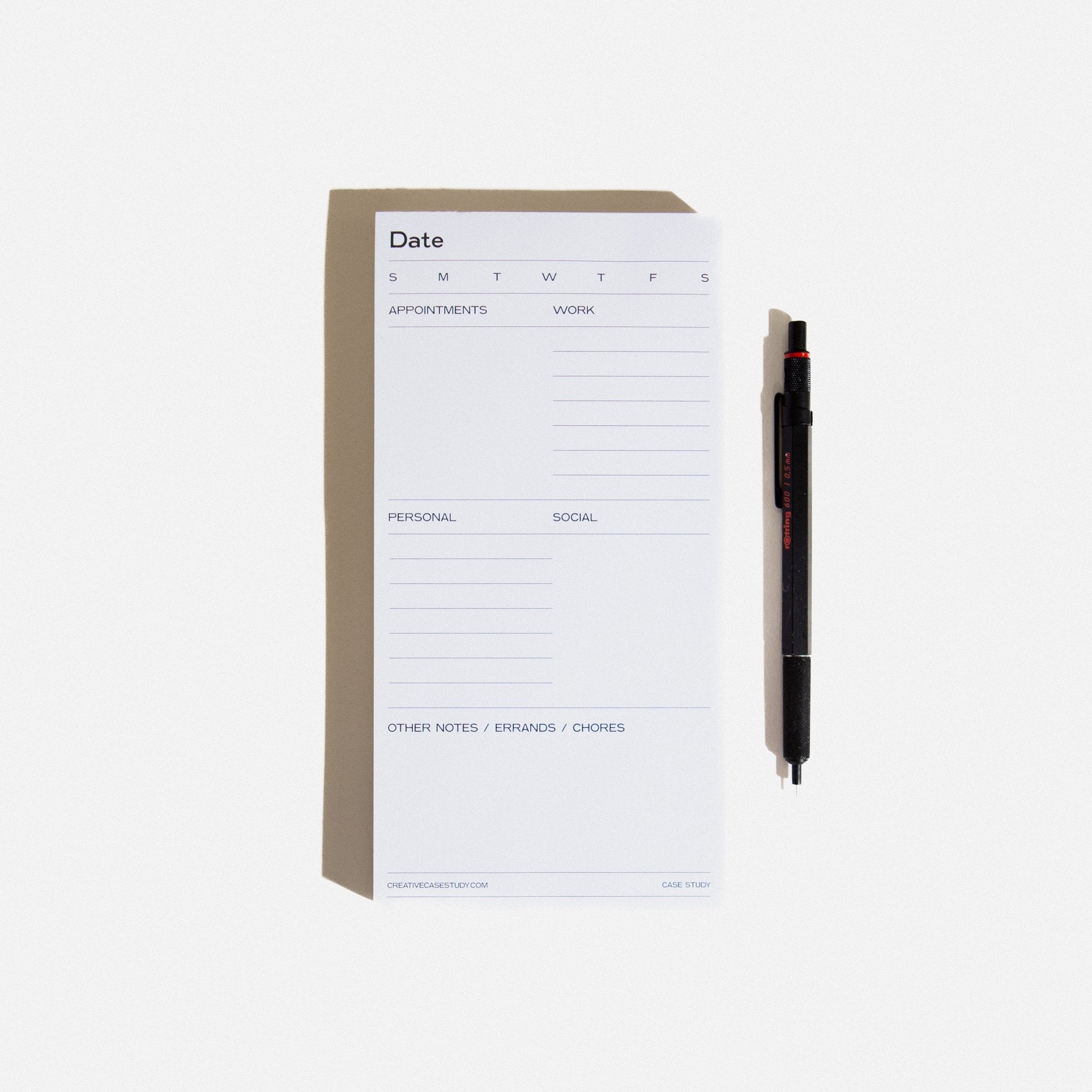 Daily Task Pad - White & Grey - Case Study