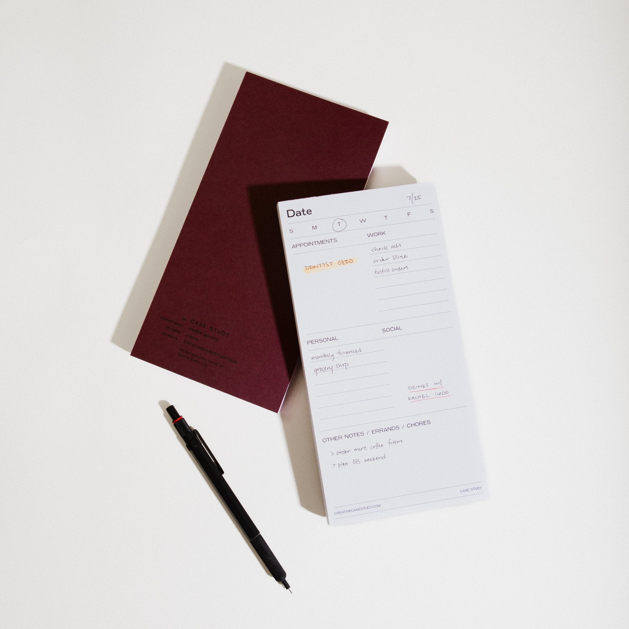 Daily Task Pad - White & Grey - Case Study