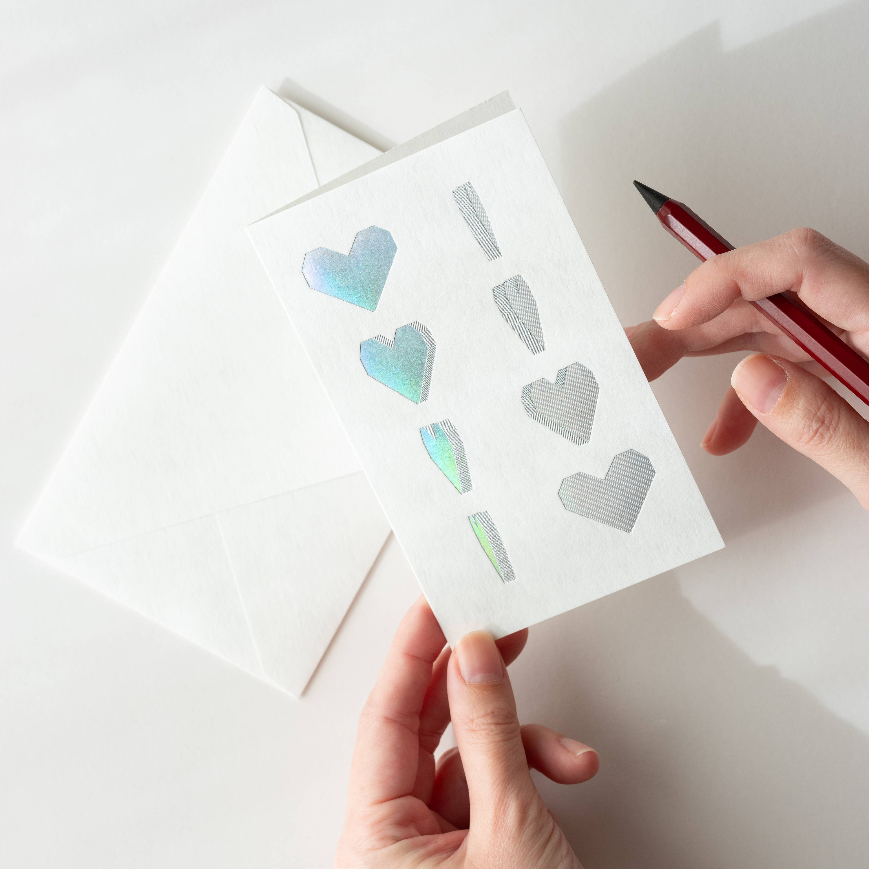 silver holographic card Holographic Silver Circle Rocker Cards & Envelopes, Pack of 10
