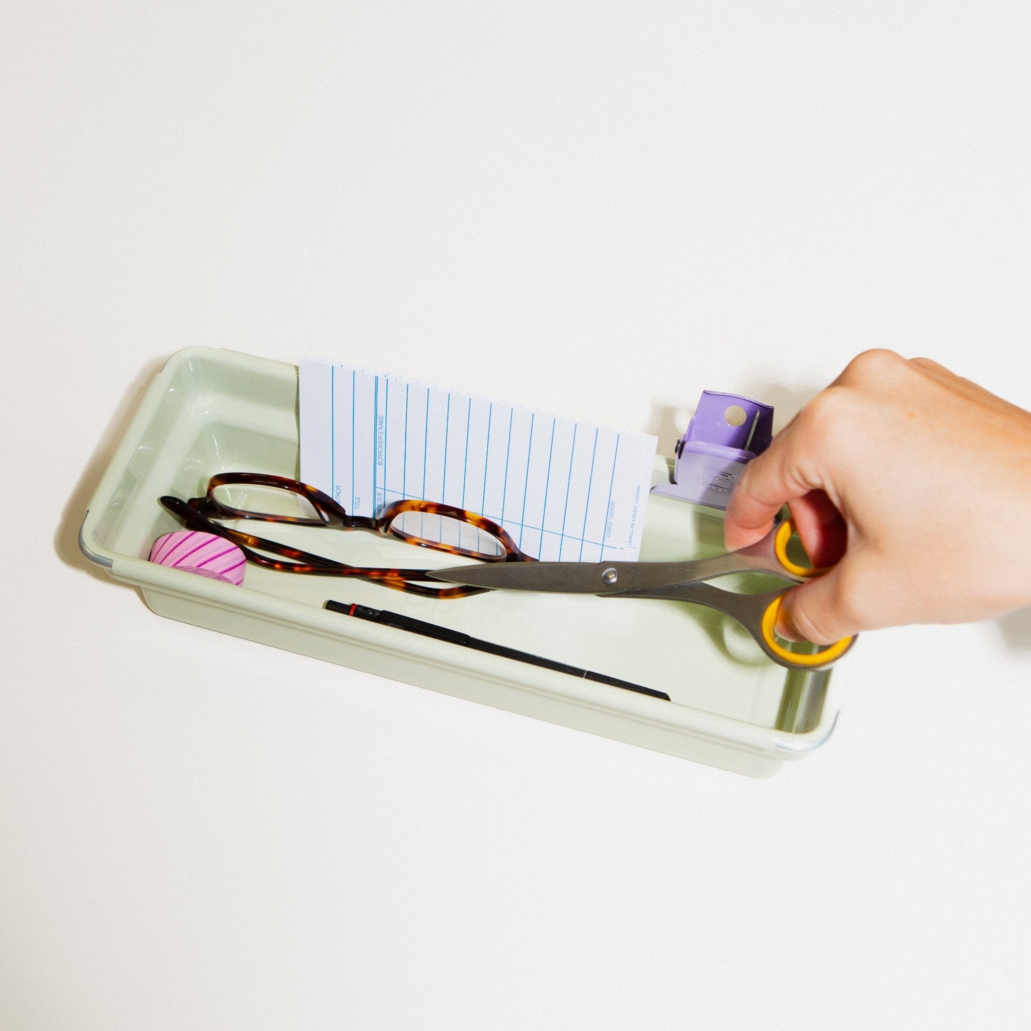 Glossy Steel Desktop Tray - Deep - Case Study