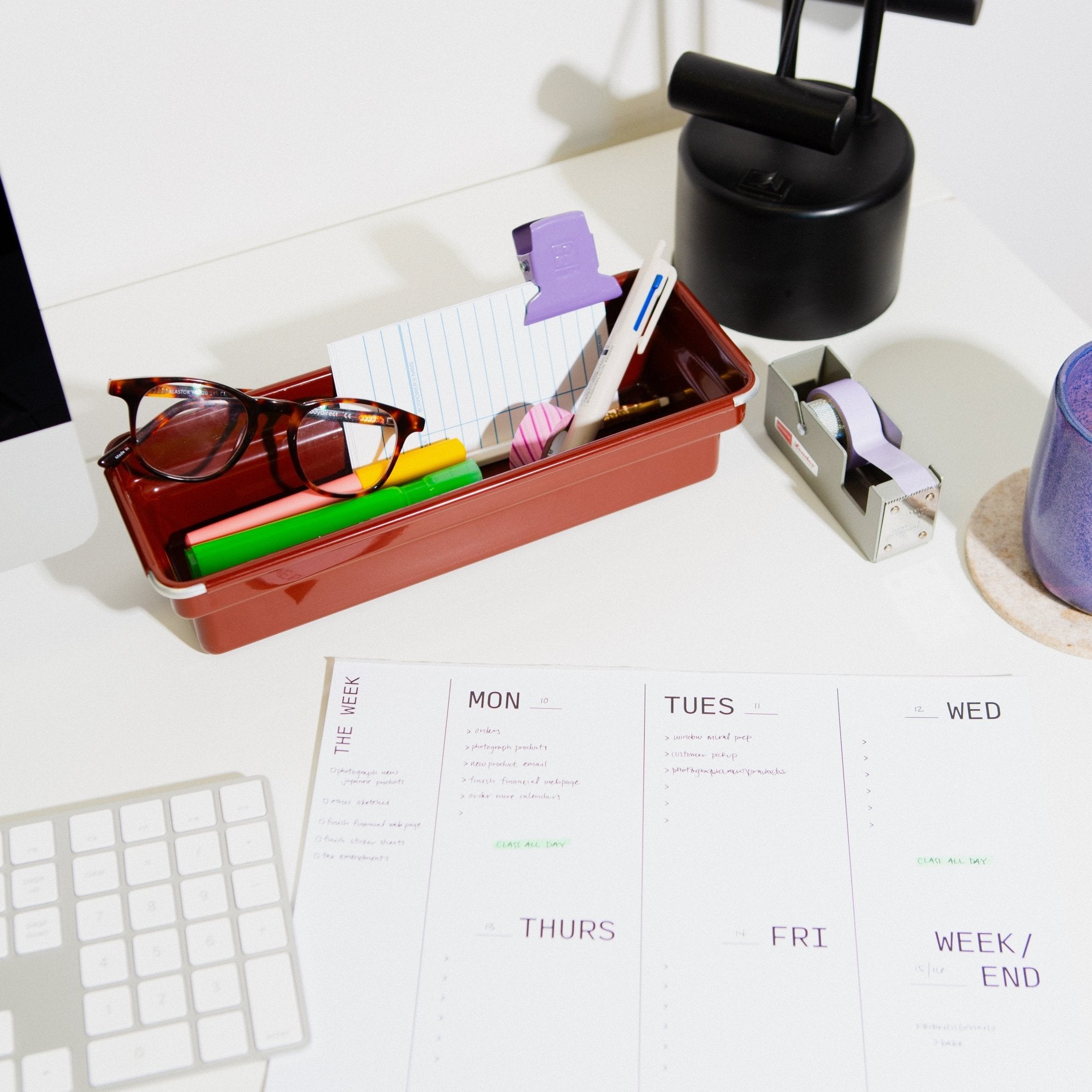 Glossy Steel Desktop Tray - Deep - Case Study