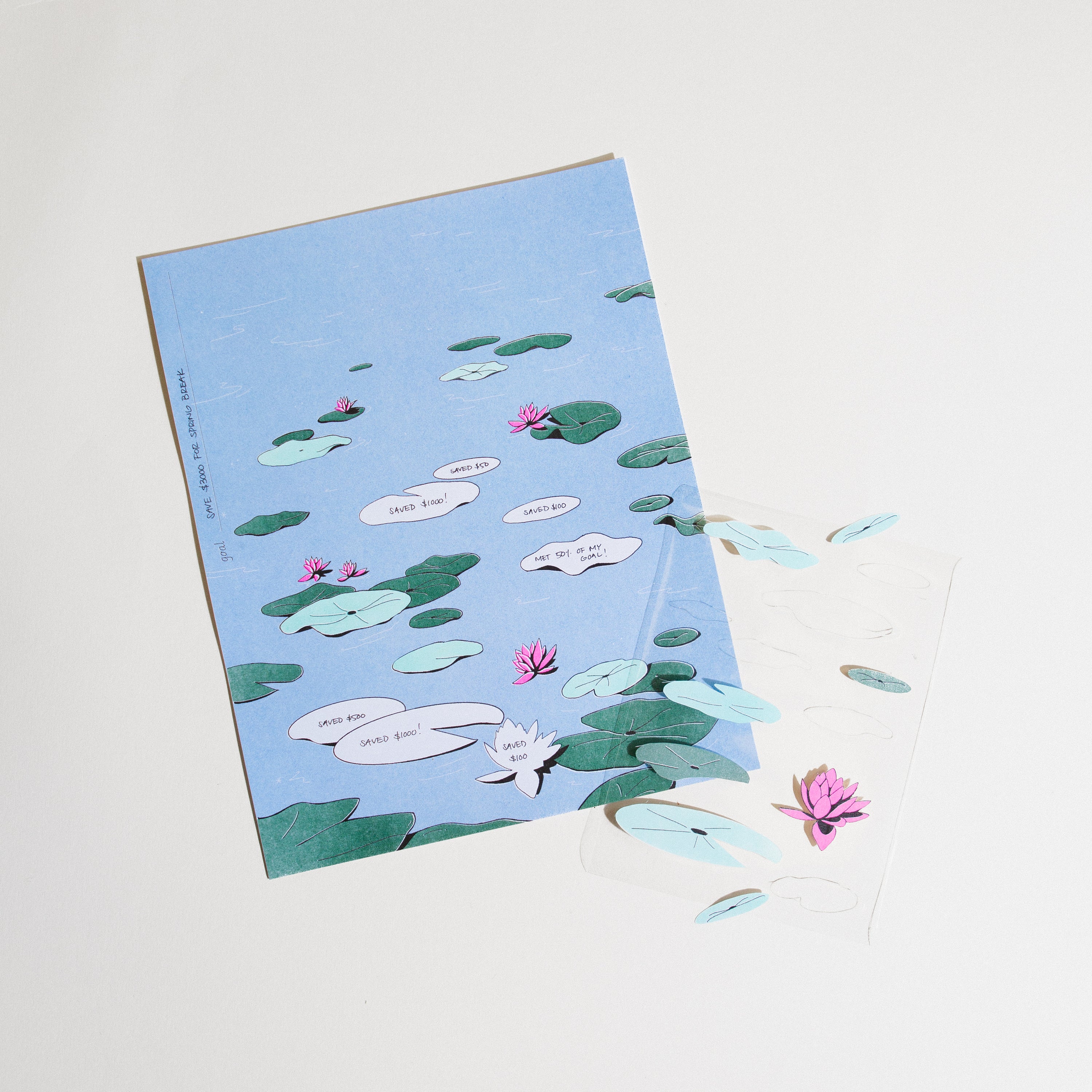 Financial Goal Tracking Kit - Lotus Pond