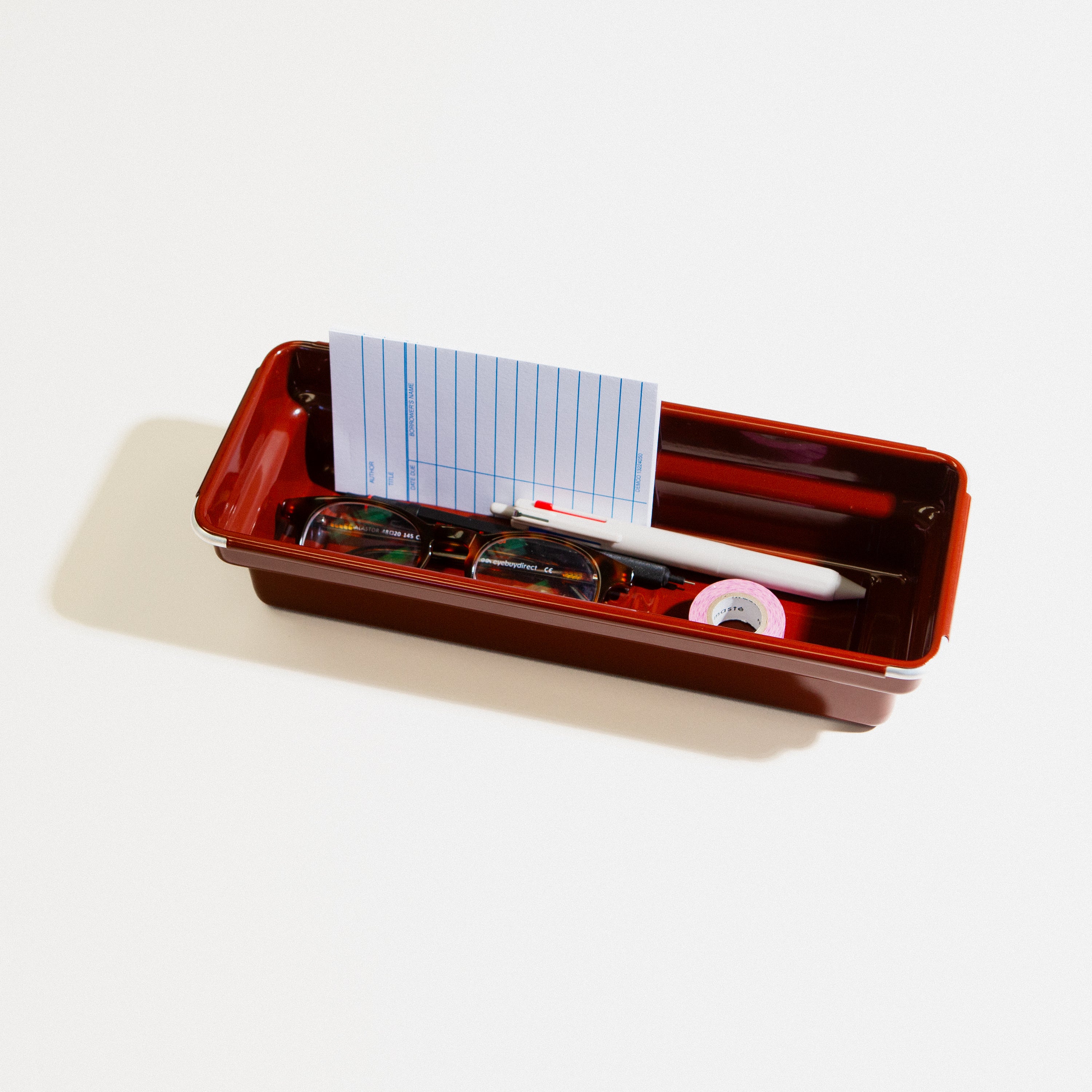 Glossy Steel Desktop Tray - Deep