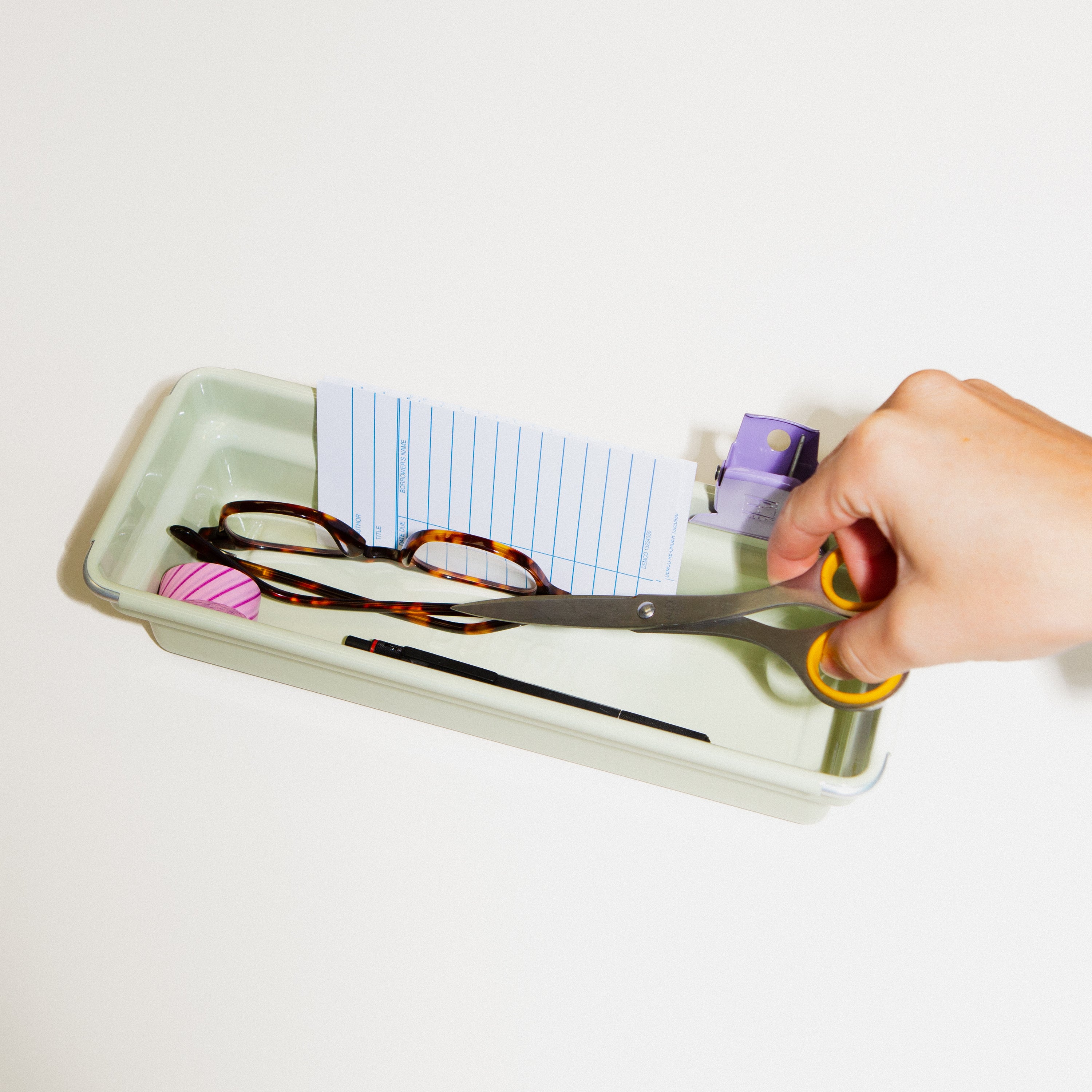 Glossy Steel Desktop Tray - Deep