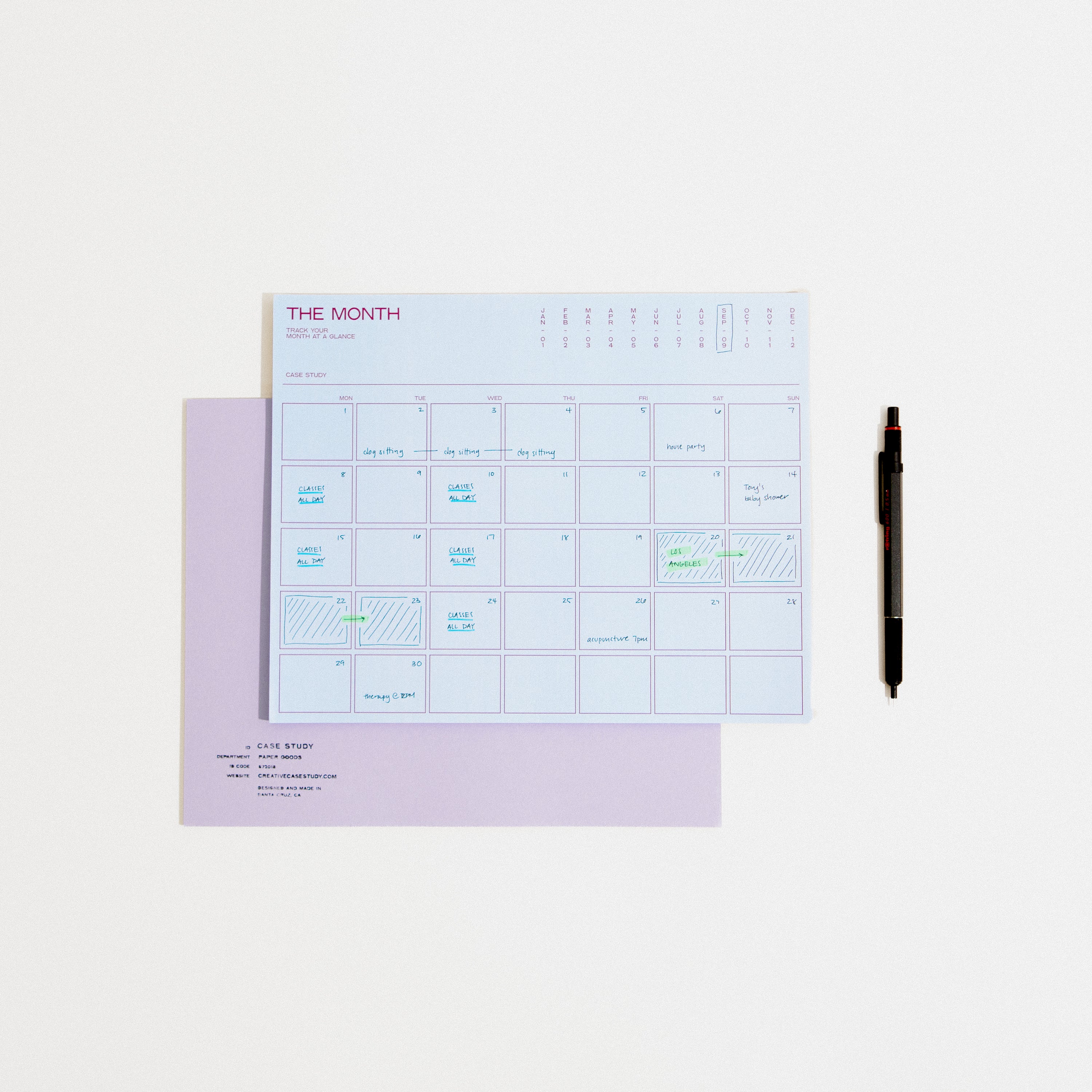 Monthly Desk Planner