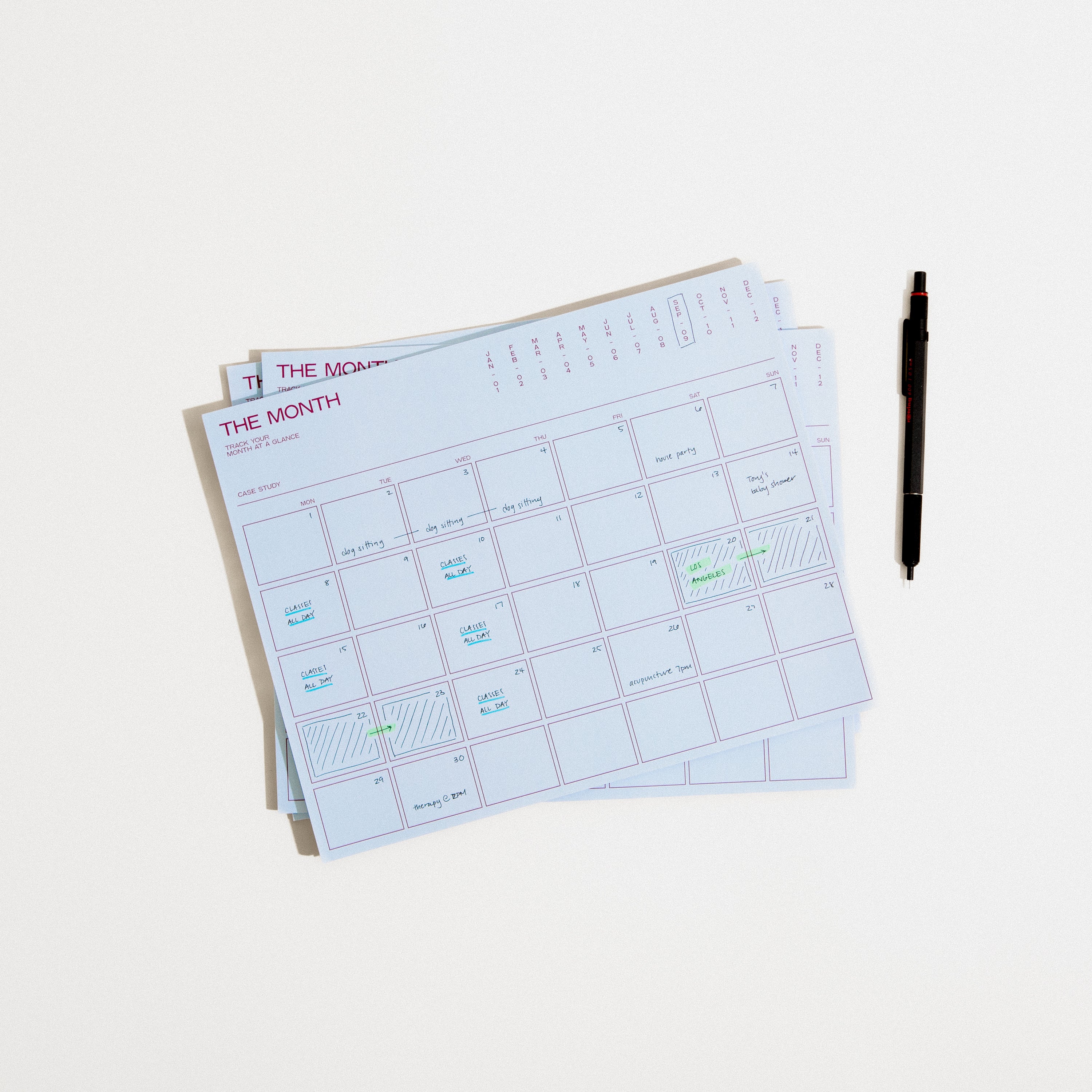 Monthly Desk Planner
