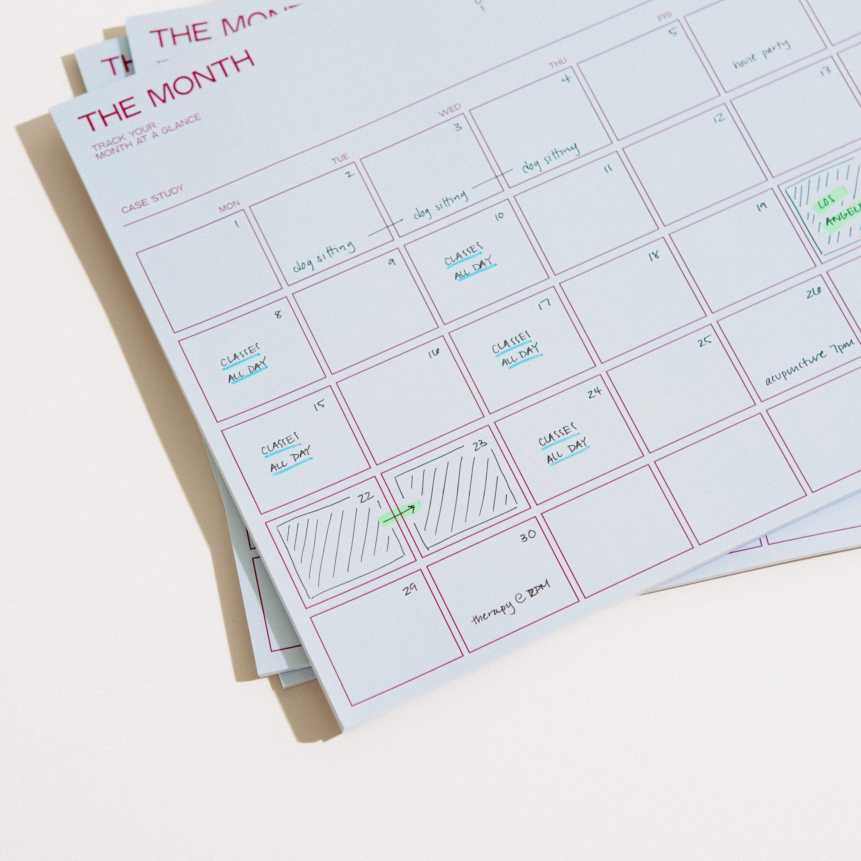 Monthly Desk Planner