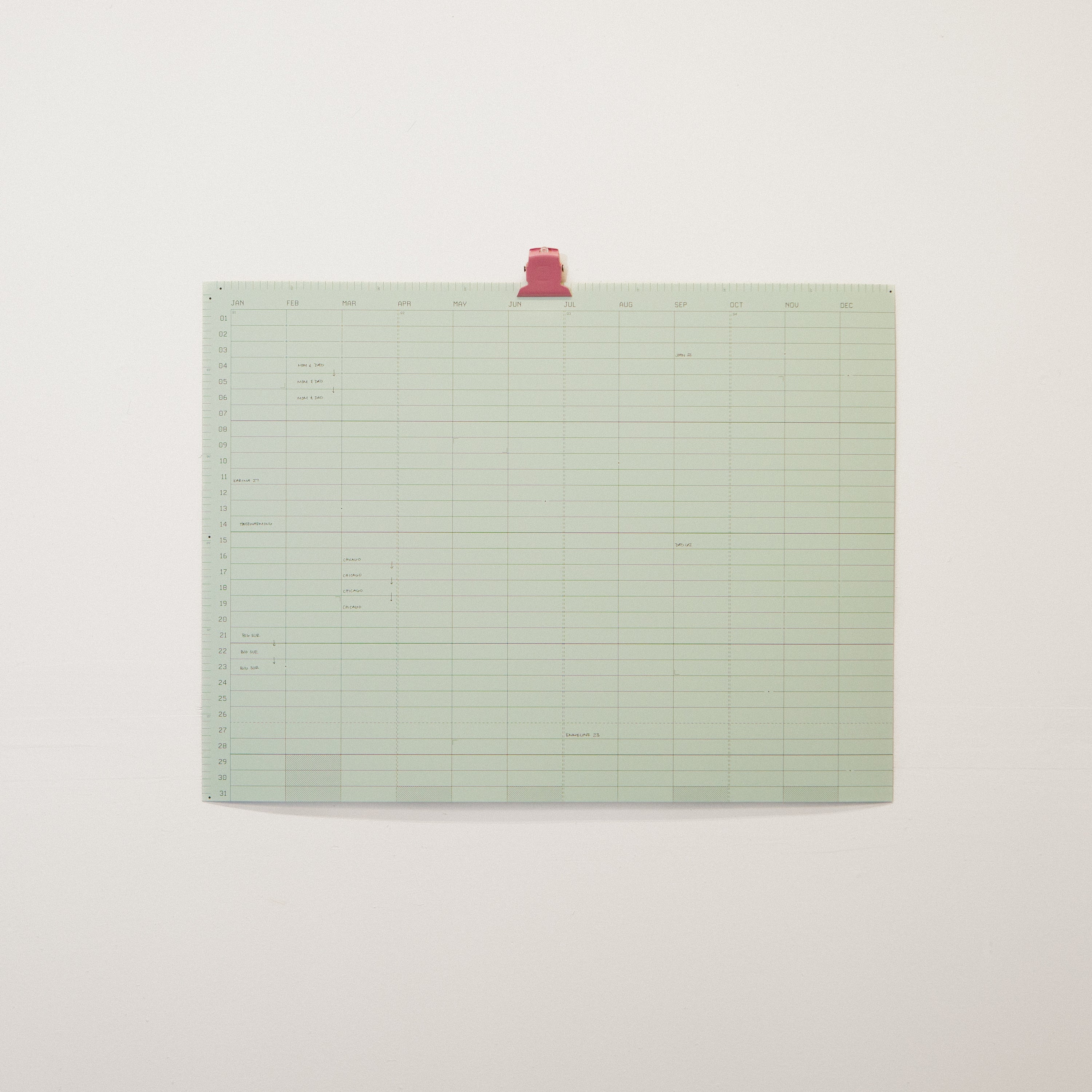 Open Dated 365 Day Wall Calendar | Matcha