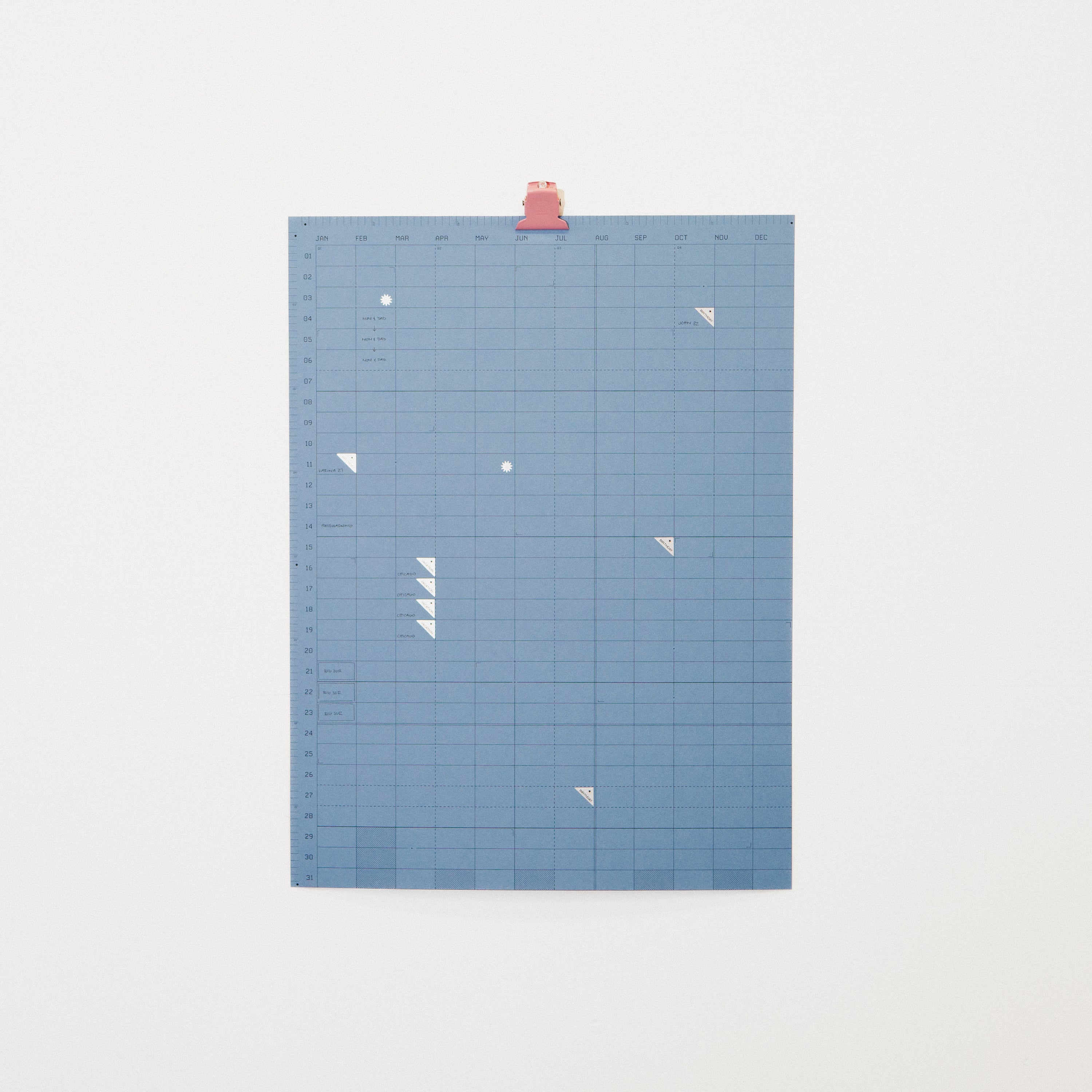 Open Dated 365 Day Wall Calendar | Denim