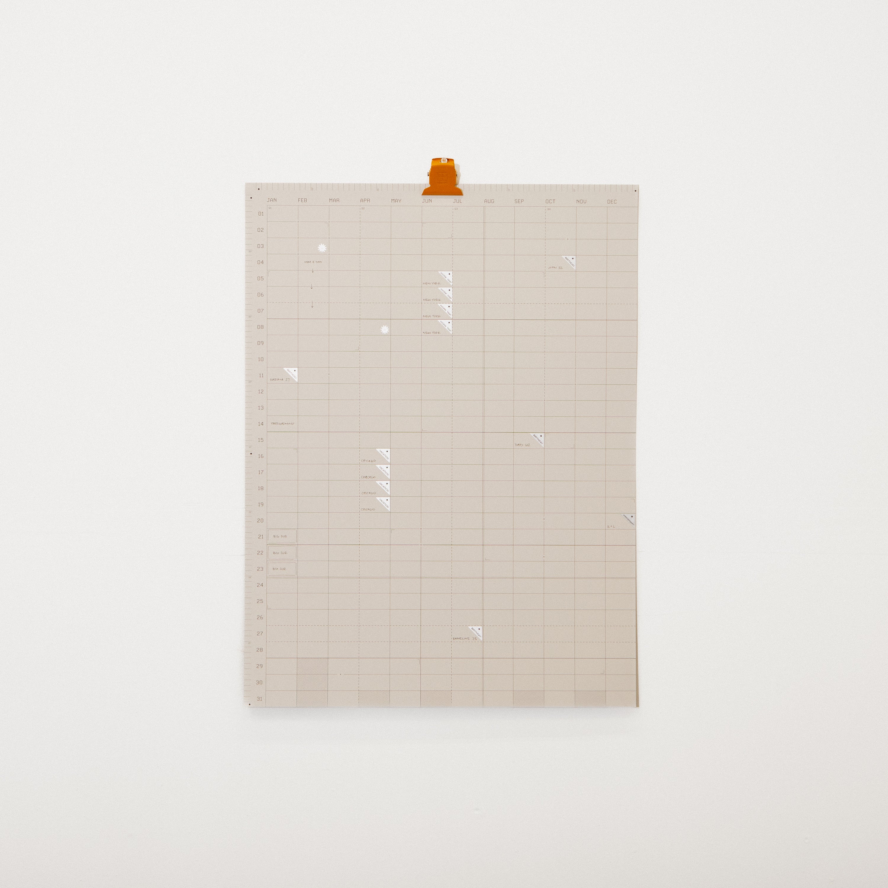 Open Dated 365 Day Wall Calendar | Fog