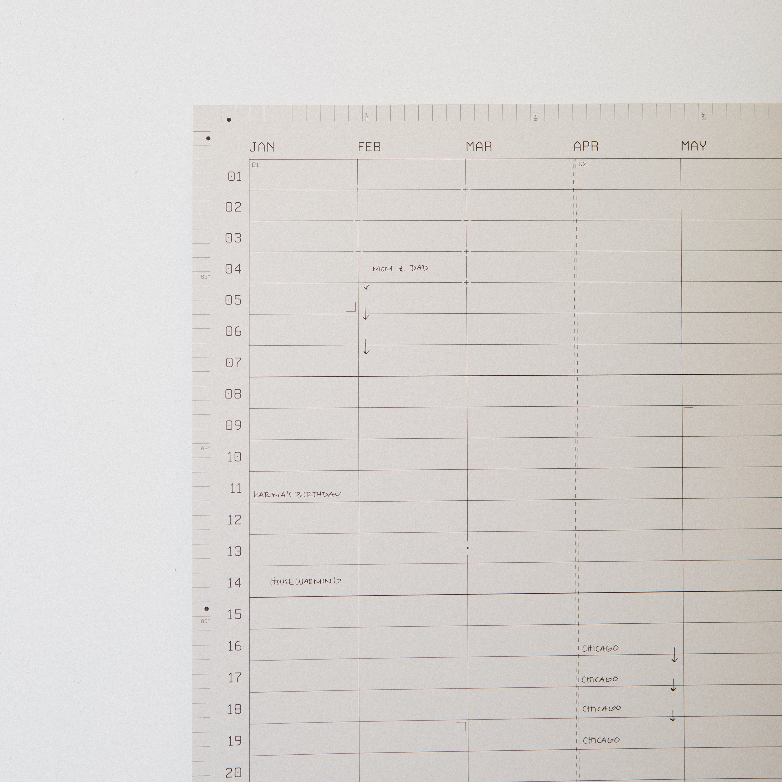 Open Dated 365 Day Wall Calendar | Fog
