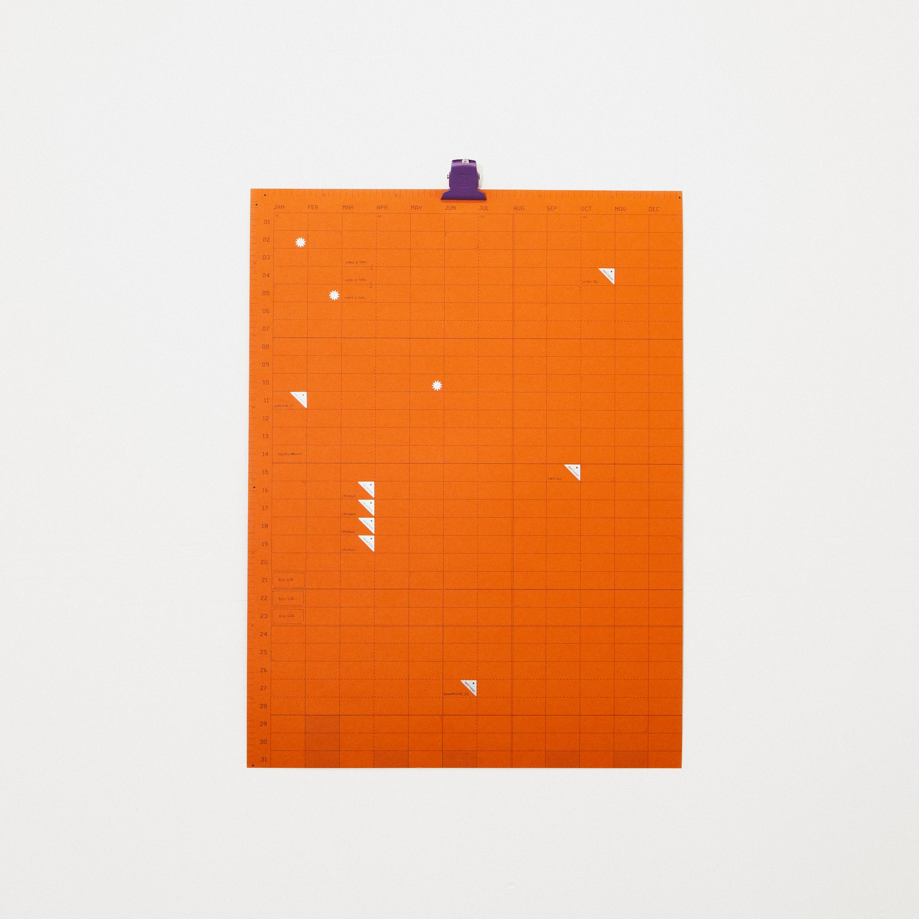 Open Dated 365 Day Wall Calendar | Rust