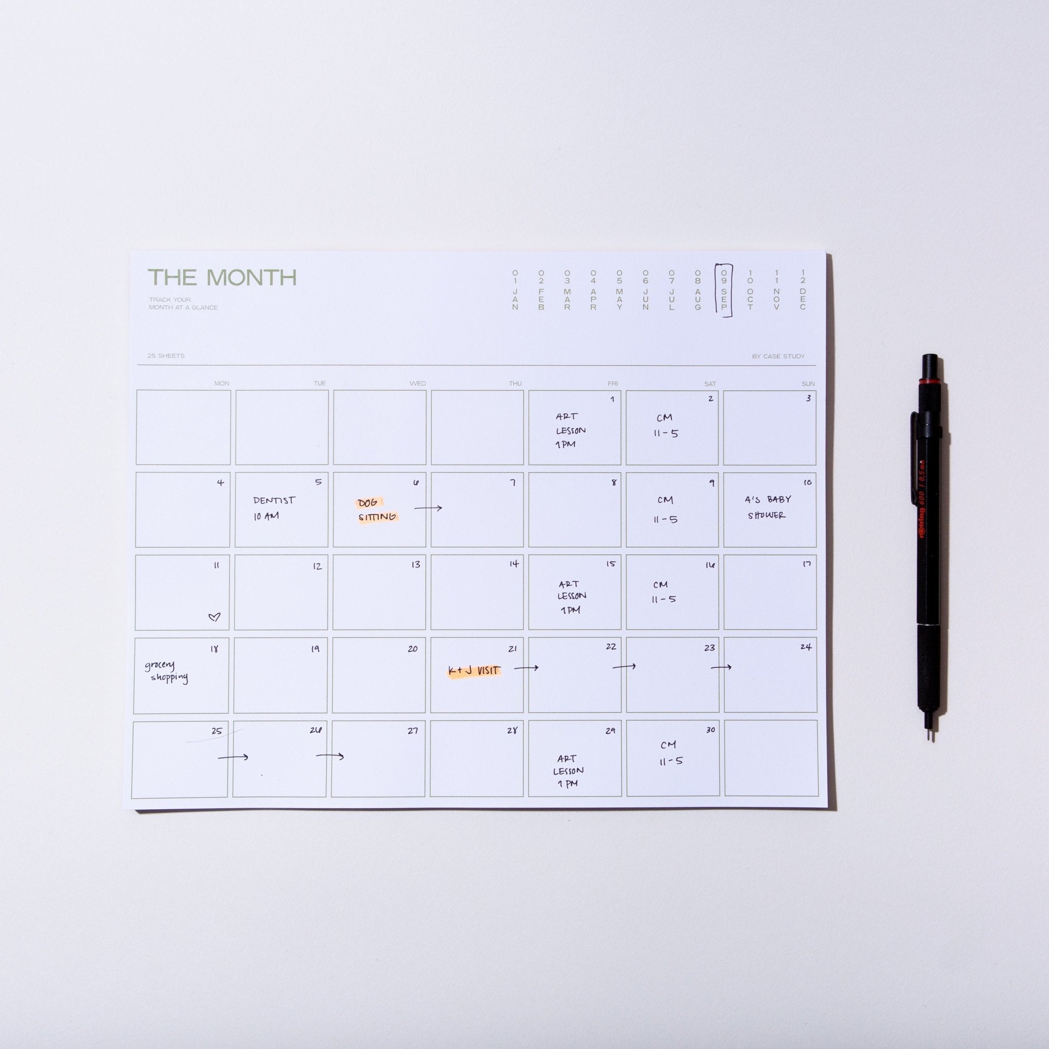 Monthly Desk Planner - Case Study