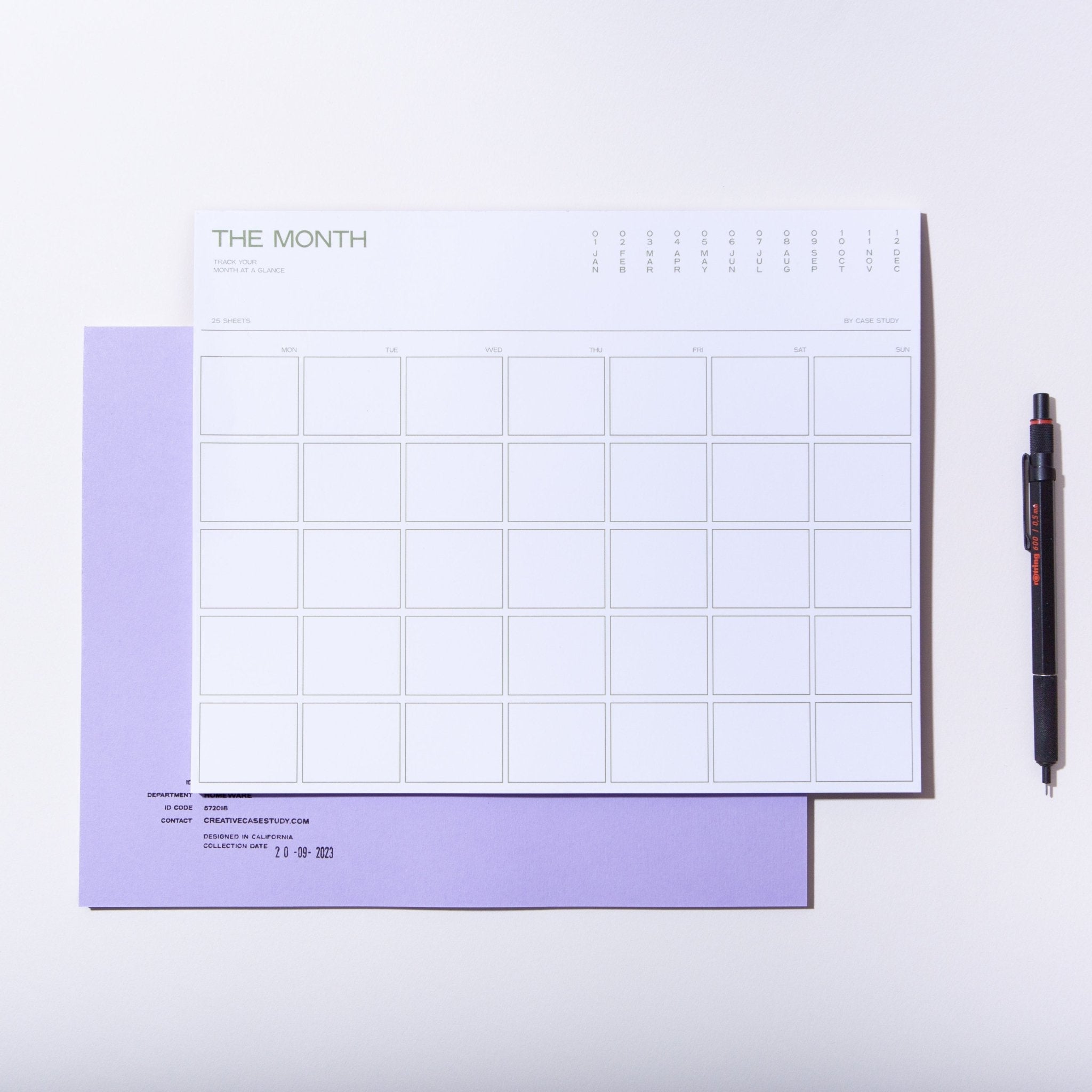 Monthly Desk Planner - Case Study