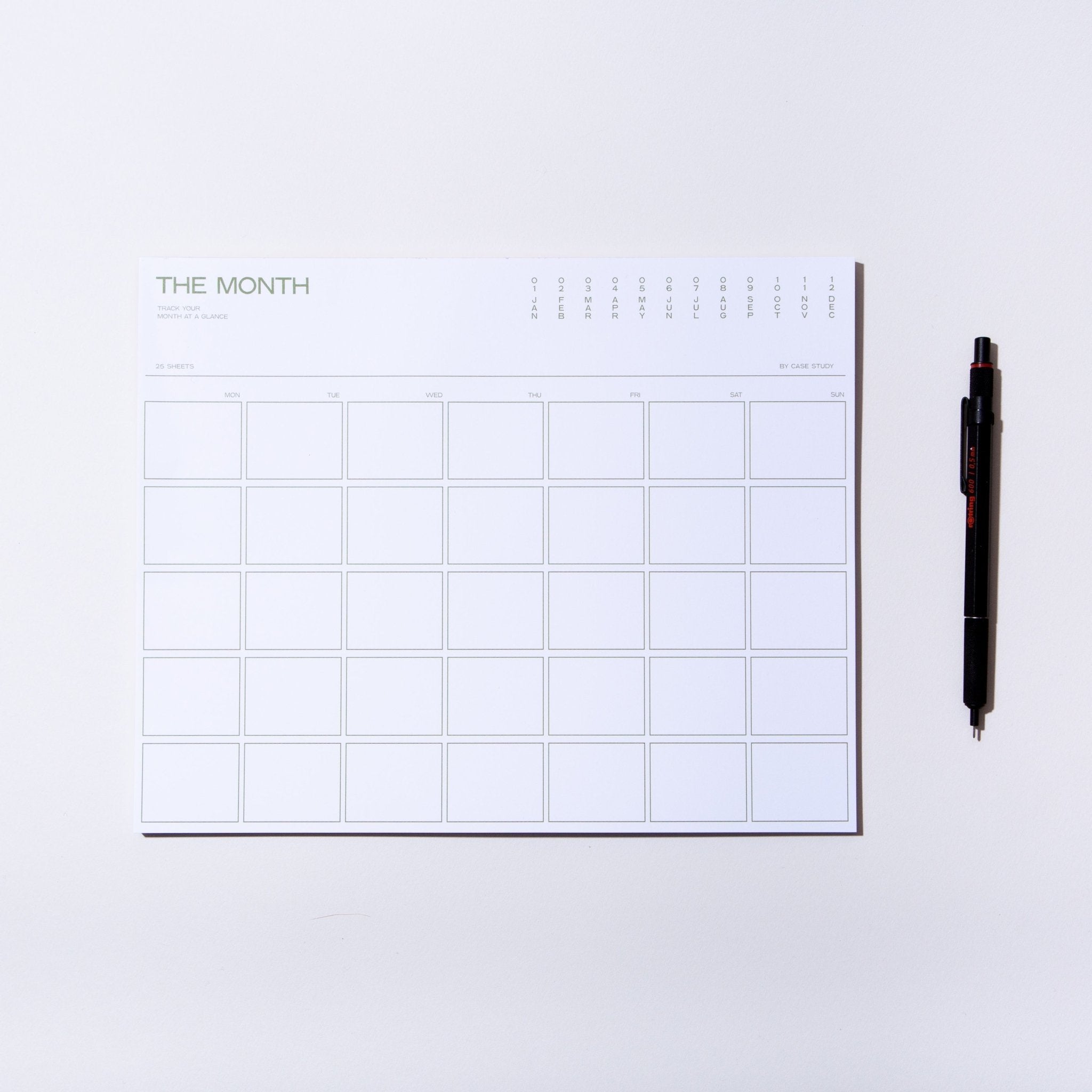 Monthly Desk Planner - Case Study