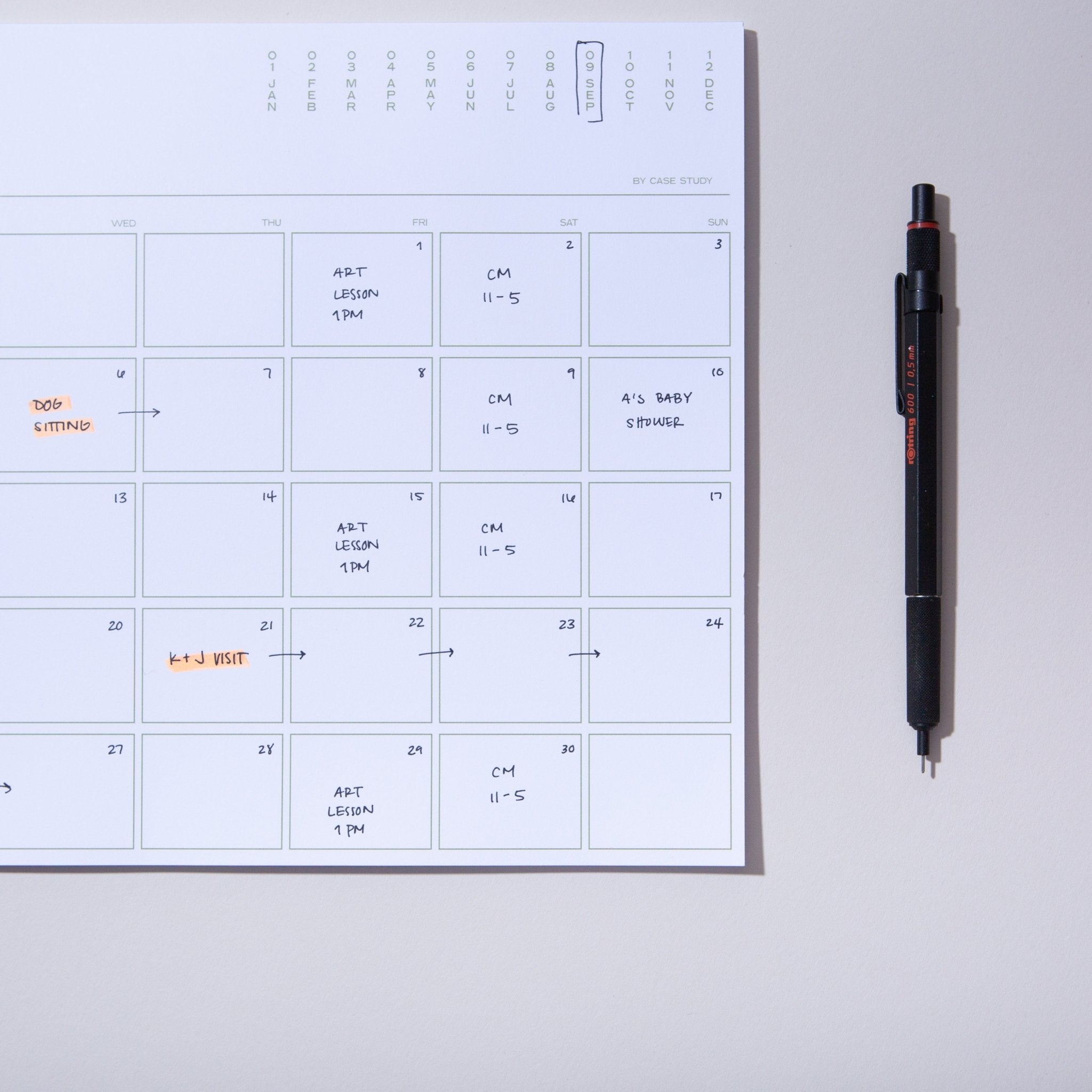 Monthly Desk Planner - Case Study