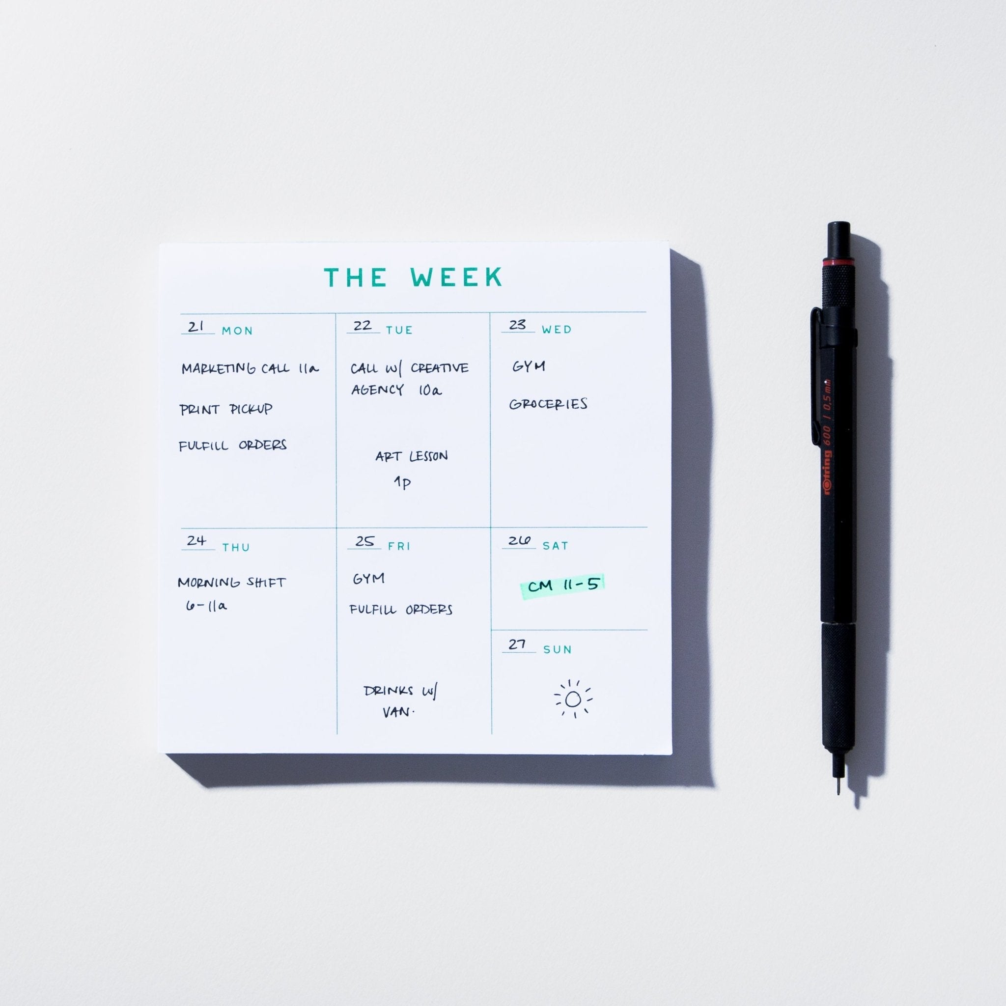 Weekly Planner Notepad - Case Study